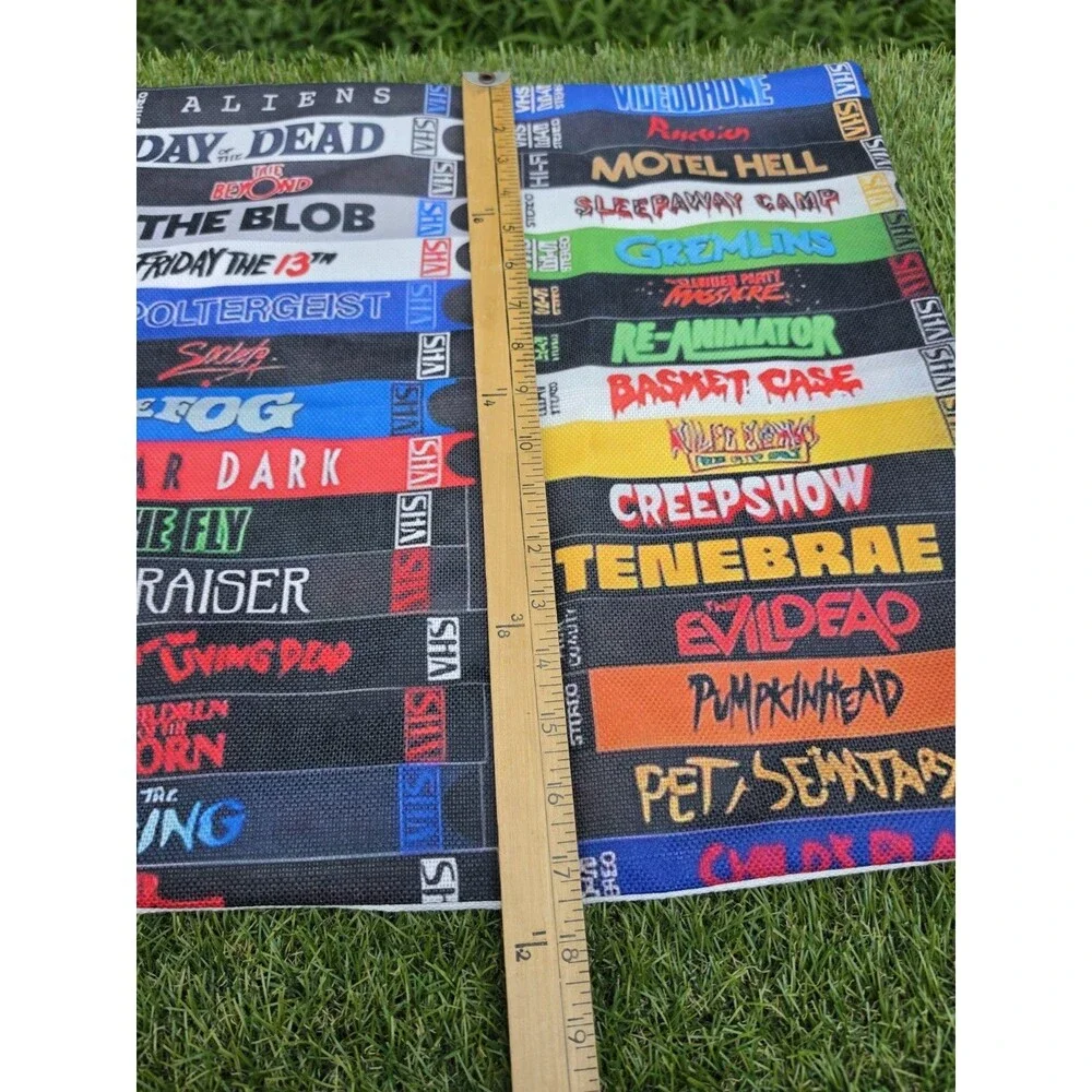 Retro Horror Movie VHS Square Pillow Cover 17.5